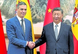 Pedro Sánchez and Xi Jinping.